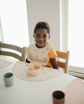 Mushie Silicone Baby Placemat Retro Cars Light Blue