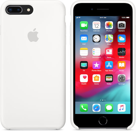 Apple Silicone Case Umschlag Rückseite Silikon Weiß (iPhone 8/7 Plus)