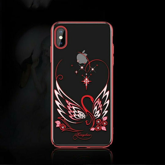Kingxbar Swan with Swarovski Crystals Back Cover Plastic Red (iPhone XS Max)