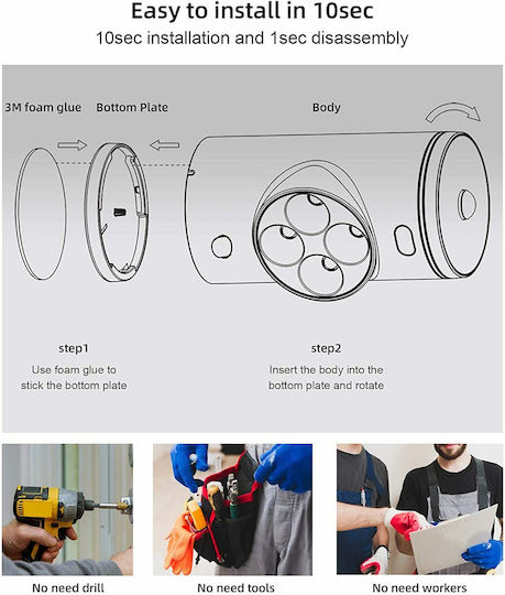 59s UVC Auto Door Handle Sterilizer Μαύρο