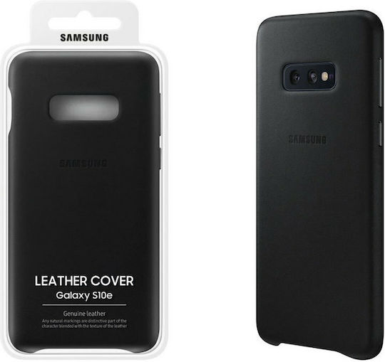 Samsung Leather Cover Back Cover Δερμάτινο Μαύρο (Galaxy S10e)