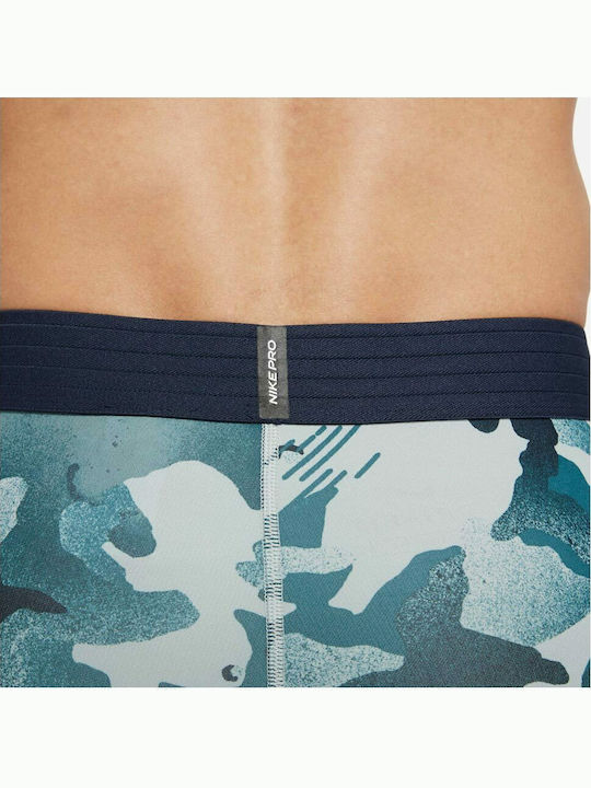 Nike Pro 3/4 AOP Camo Ανδρικό Αθλητικό Κολάν Μακρύ Μπλε