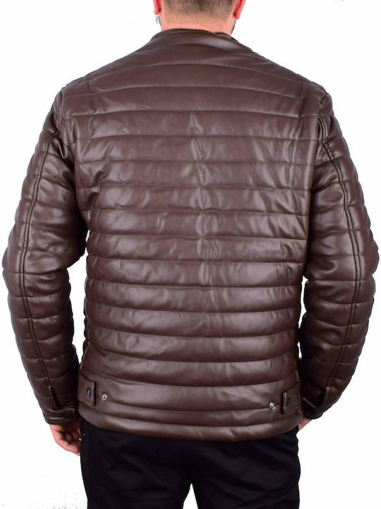 Explorer Herren Winter Jacke Leder Braun