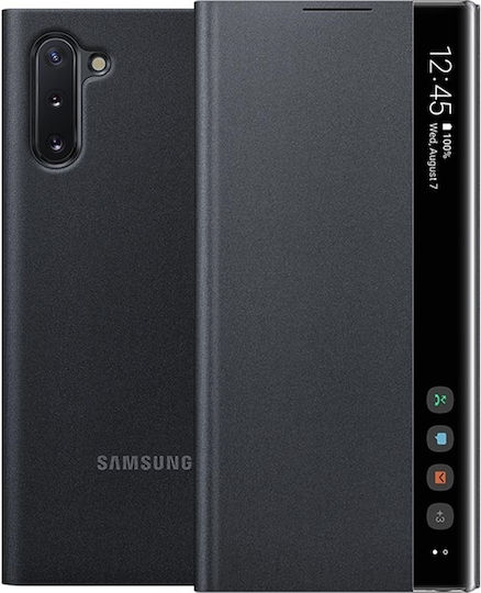 Samsung Clear View Cover Book Synthetic Leather / Plastic Black (Galaxy Note 10)