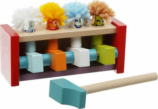Cubika Παιχνίδι με Σφυράκι Jumping Clowns από Ξύλο για 18+ Μηνών