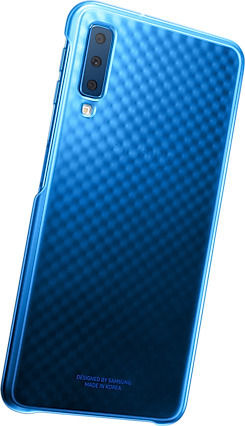 Samsung Gradation Cover Umschlag Rückseite Kunststoff Blau (Galaxy A7 2018)