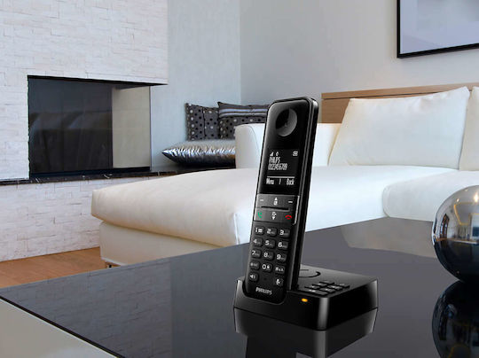 Philips D475 Ασύρματο Τηλέφωνο με Ελληνικό Μενού Μαύρο