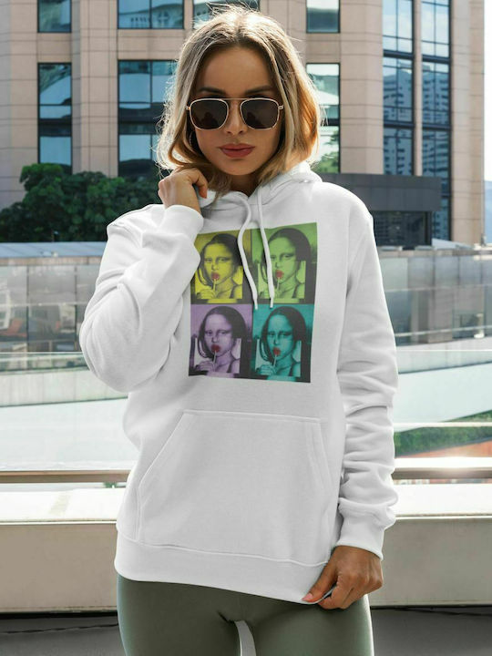 Mona Lisa Hooded Sweatshirt W - WHITE