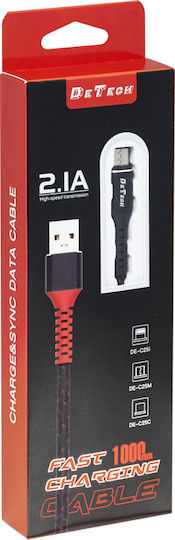 Braided USB 2.0 to micro USB Cable Μαύρο 1.0m (40106)