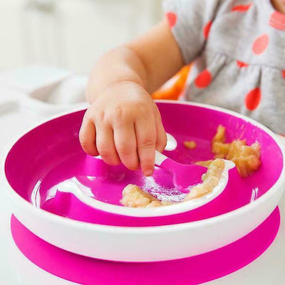 Munchkin Feeding Set made of Plastic with Non-Slip Base Pink 2pcs for 9+ months