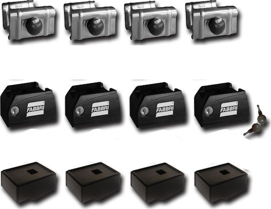 Fabbri Roof Bars Aluminum 180cm. (with Roof Rack Legs and Lock)