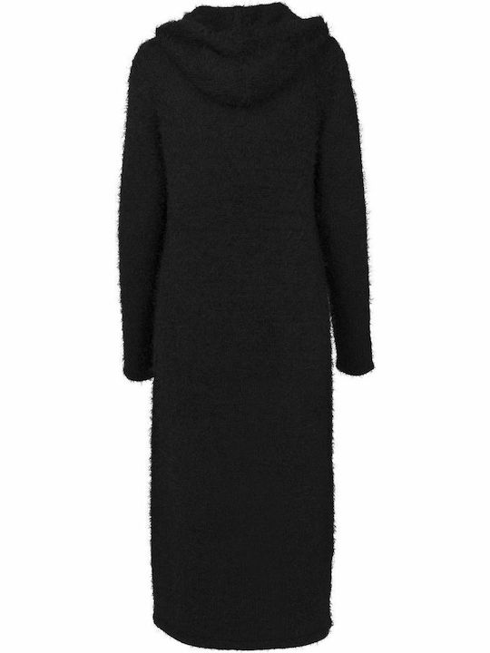 Cardigan Pentru Femei Tricotat Negru Lung