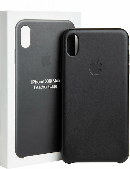 Apple Leather Case Задна корица Кожа Черен (iPhone XS Max)