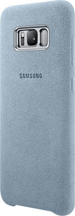 Samsung Alcantara Cover Umschlag Rückseite Synthetisches Leder Grün (Galaxy S8+)