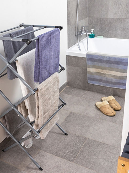 InnovaGoods Cloxy Metallic Folding Floor Clothes Drying Rack 74x103cm