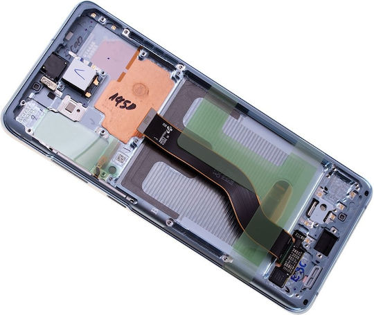 Samsung Οθόνη mit Touch-Mechanismus und Rahmen für Galaxy S20+ (Blau)