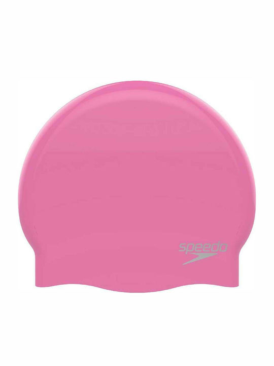 Speedo Plain Moulded Silicone Adults Swimming Cap Pink