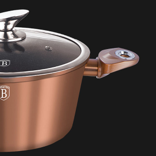 Berlinger Haus Metallic Line Дълбока Тенджера от Алуминий 6.1лт / 28см Rose Gold