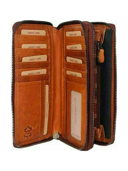 Hill Burry leather wallet brown with double zipper - 777025-3628-br