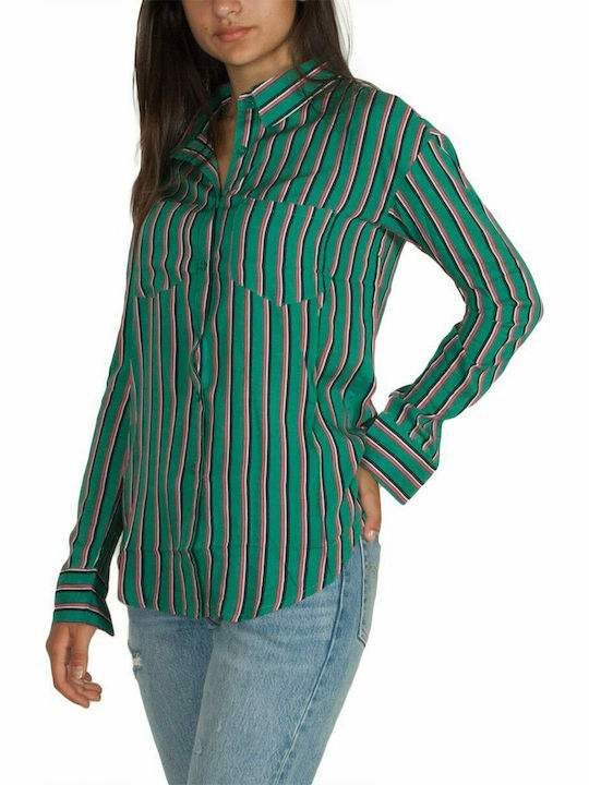 Daisy Street striped green Women's shirt - nbt-827