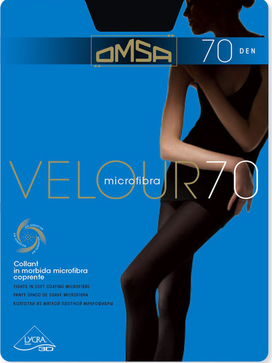 Omsa Velour Women's Pantyhose 70 Den Black