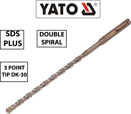 Yato 20x600mm Διαμαντοτρύπανο με SDS Plus Στέλεχος για Δομικά Υλικά, Γυαλί και Πλακίδια 20x600mm