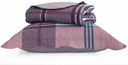 Borea Madras Σετ Μονό Μωβ 160x220cm 2τμχ