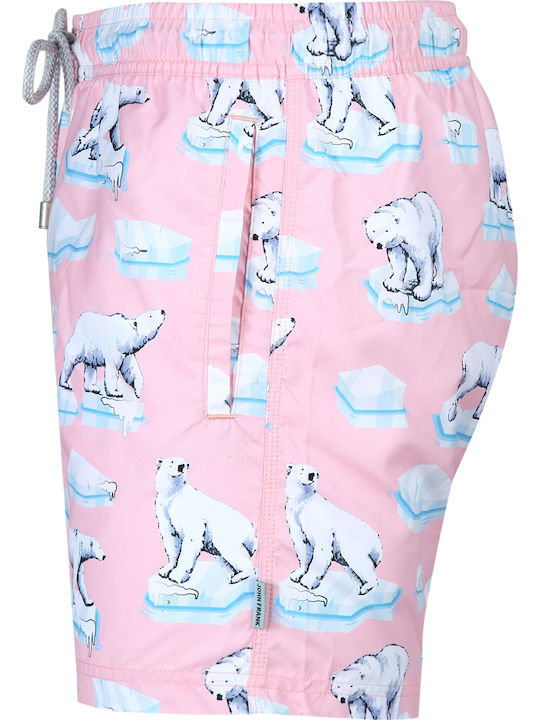 Ice Bear Herren Badebekleidung Shorts Rosa mit Mustern