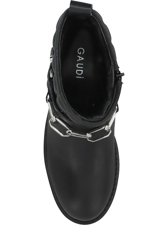Nilla V04-50202 Leder Damen Knöchelstiefel Schwarz