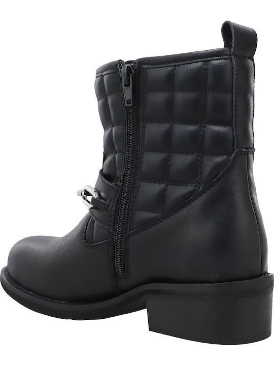 Nilla V04-50202 Leder Damen Knöchelstiefel Schwarz
