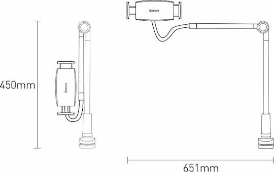 Baseus Otaku Life Rotary Lazy Holder Tablet Stand with Extension Arm Until 12.9" Silver