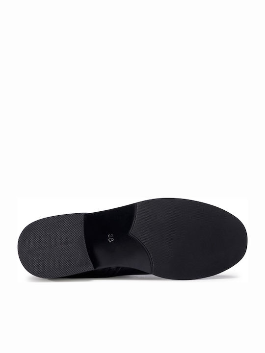 Leder Damen Knöchelstiefel Schwarz