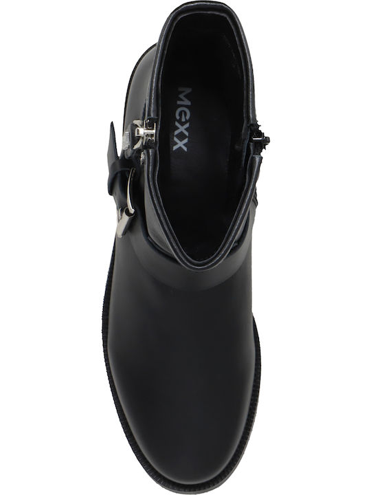 Leder Damen Knöchelstiefel Schwarz