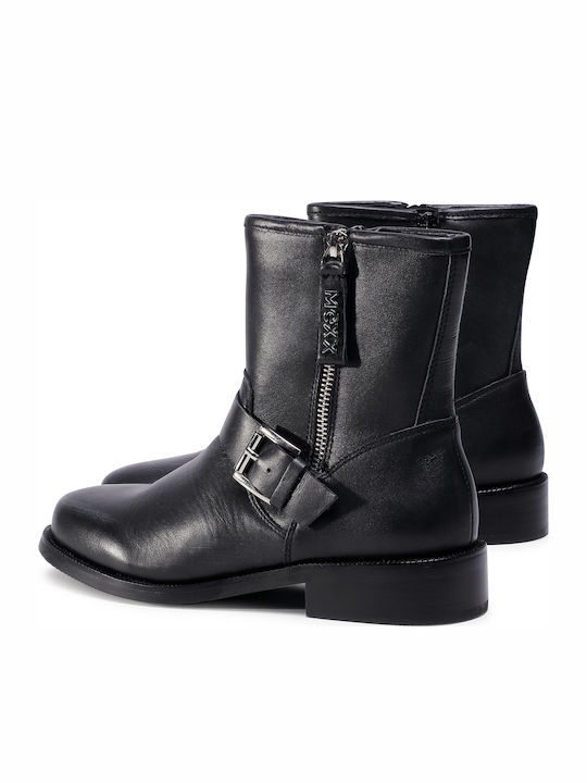 Leder Damen Knöchelstiefel Schwarz