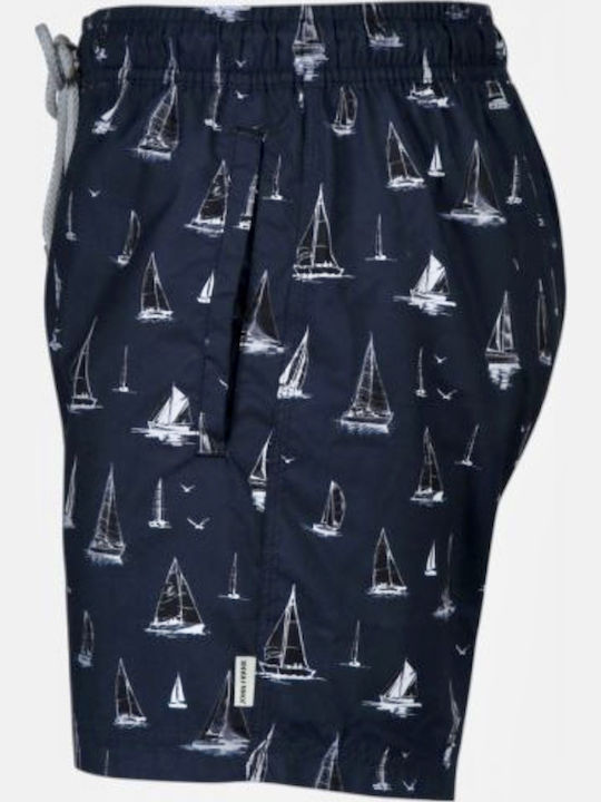 Sail Costum De Baie Bărbați Pantaloni Scurți Albastru Marin Cu Modele