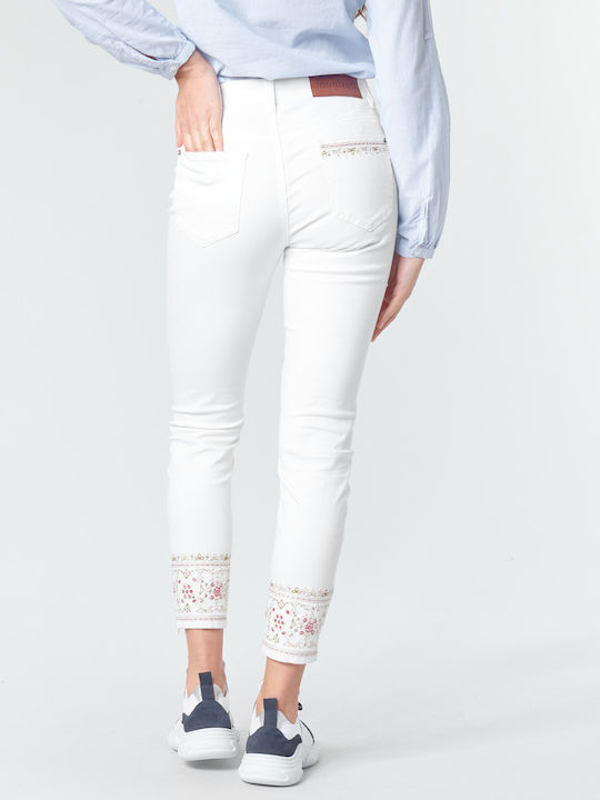 Desigual India Women's Jean Trousers in Skinny Fit White