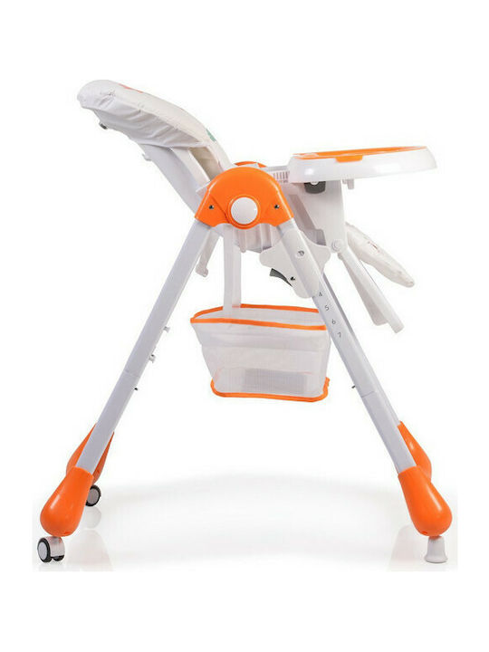 Cangaroo Avocado Foldable Baby Highchair With Adjustable Height Orange