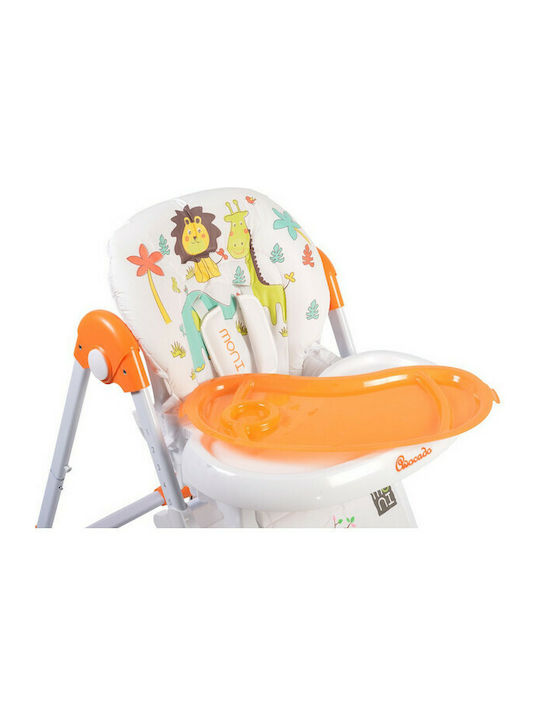 Cangaroo Avocado Foldable Baby Highchair With Adjustable Height Orange