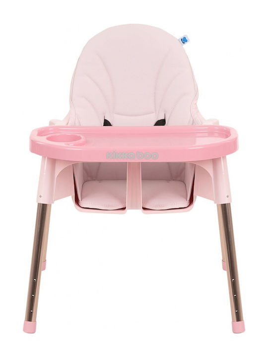 Kikka Boo Sky-High Baby Highchair 2 in 1 with Adjustable Height Pink