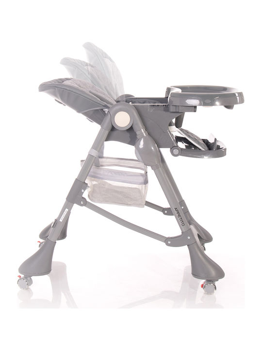 Lorelli Appetito Foldable Baby Highchair with Metal Frame & Fabric Seat Grey