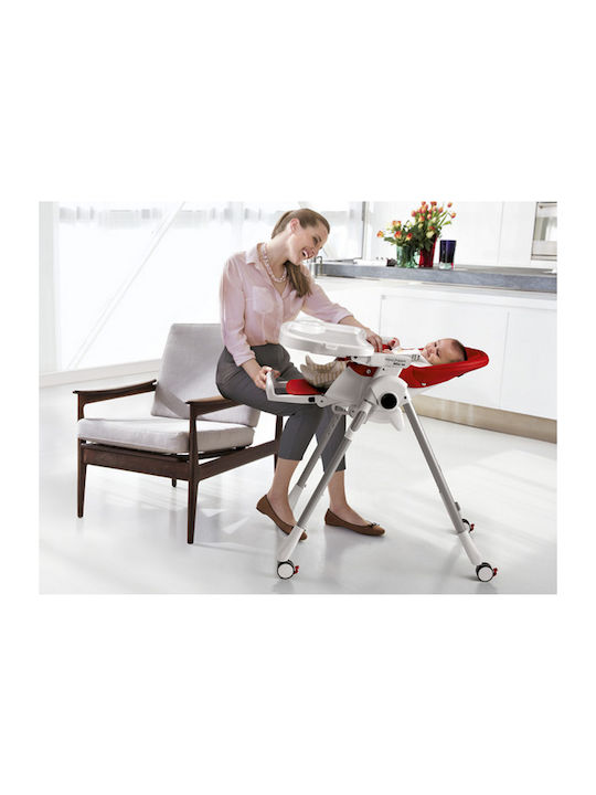 Peg Perego Prima Pappa Follow Me Foldable Baby Highchair with Adjustable Height Beige