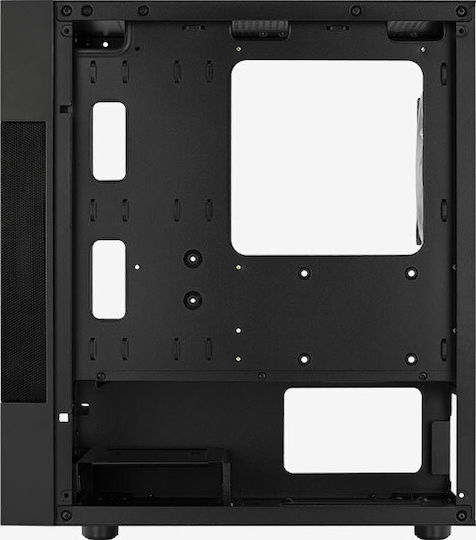 Aerocool Atomic Lite v1 Gaming Mini Tower Κουτί Υπολογιστή με Πλαϊνό Παράθυρο Μαύρο