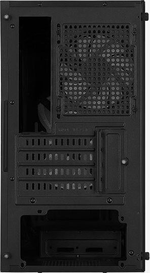 Aerocool Atomic Lite v1 Gaming Mini Tower Κουτί Υπολογιστή με Πλαϊνό Παράθυρο Μαύρο