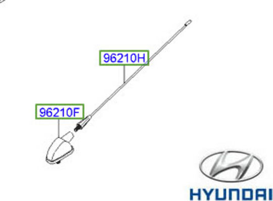 Carman Κεραία Αυτοκινήτου Οροφής Βιδωτή για Hyundai 80cm