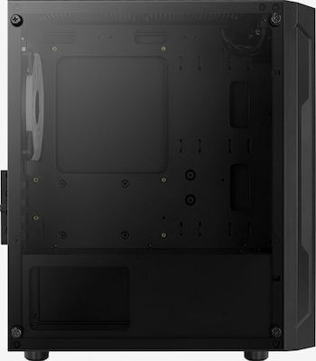 Aerocool Trinity Mini v3 Gaming Midi Tower Computer Case with Window Panel and RGB Lighting Black