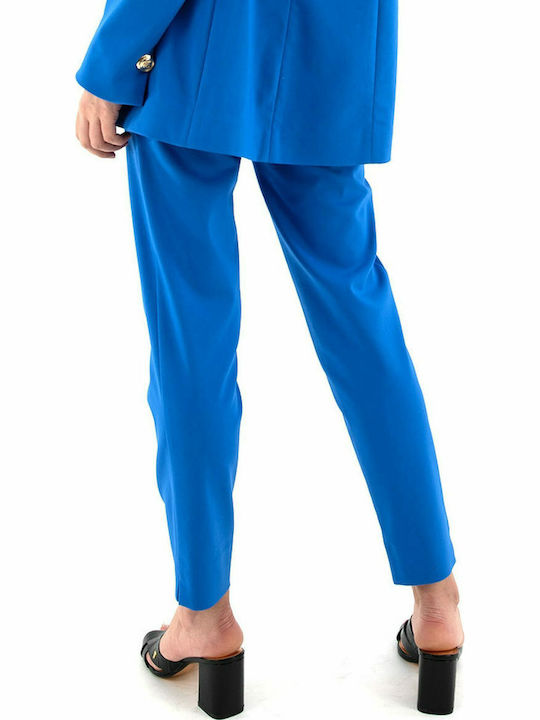 C. Manolo Damen Stoff Hose Blau