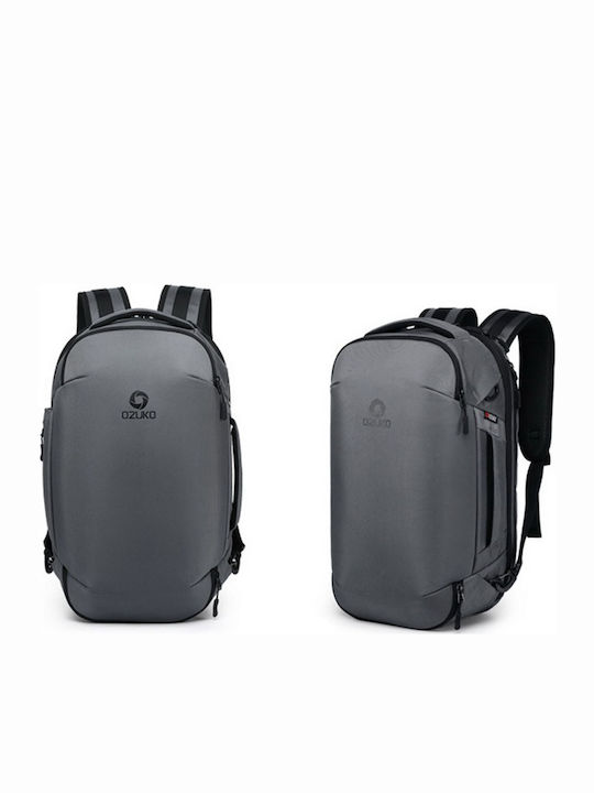 Ozuko Αδιάβροχη Τσάντα Πλάτης για Laptop 15.6" σε Γκρι χρώμα 9216