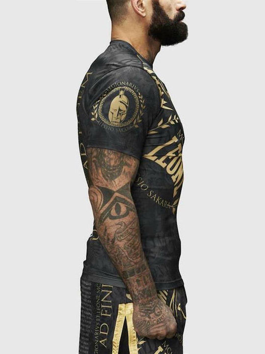 Leone Legionarivs Bărbați Cu mânecă scurtă Tricou AB925 Rashguard pentru Jiu-Jitsu Neagră
