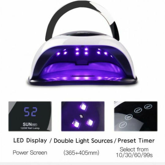 Sun Nail Polish Curing Lamp UV / LED 120W White