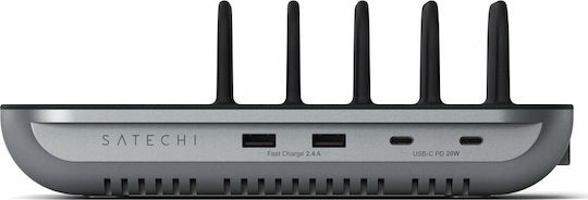 Satechi Βάση Φόρτισης με 2 Θύρες USB-A και 2 Θύρες USB-C 12W Space Grey (Dock5 Multi-Device)